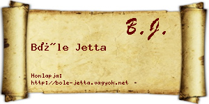 Bőle Jetta névjegykártya